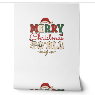 Prettig Kerstmis Alle Kerstman Hoed Bliksem Sterre Behang