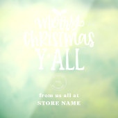 Prettig Kerstmis Allemaal Witte Script Logo Winkel Raamsticker (Vel 3)
