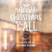 Prettig Kerstmis Allemaal Witte Script Logo Winkel Raamsticker (Vel 2)