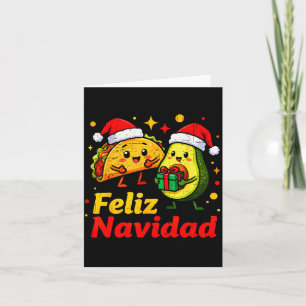 Prettig Kerstmis Avocado Tacos Mexicaanse Kerstmis Kaart