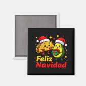 Prettig Kerstmis Avocado Tacos Mexicaanse Kerstmis Magneet (Voorkant / Achterkant)