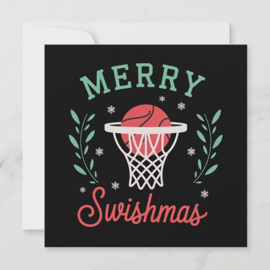 Prettig Kerstmis Basketbal Kerst Sporten Kerstmis  Feestdagenkaart (Voorkant)