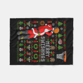 Prettig Kerstmis Basketbal Kerstmis Fleece Deken (Voorkant (Horizontaal))