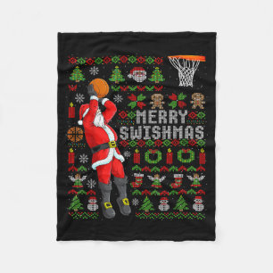 Prettig Kerstmis Basketbal Kerstmis Fleece Deken