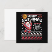 Prettig Kerstmis Basketbal Lelijke Kerstmis Kaart (Voorkant / Achterkant)