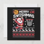 Prettig Kerstmis Basketbal Lelijke Kerstmis Kaart (Voorkant)