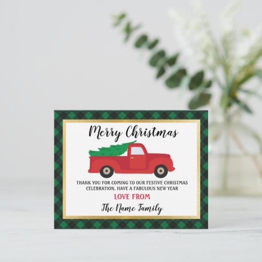Prettig Kerstmis Bedankt Kaarten Vakantie Vrachtwa (Staand voorkant)