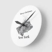 Prettig Kerstmis Bel New York Ronde Klok (Hoek)