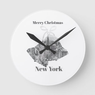Prettig Kerstmis Bel New York Ronde Klok
