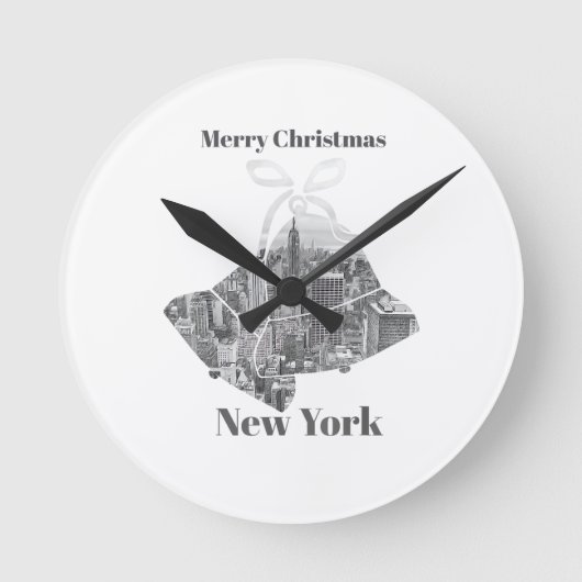 Prettig Kerstmis Bel New York Ronde Klok (Voorkant)
