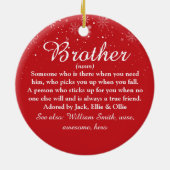 Prettig Kerstmis Beste Broer Definitie Keramisch Ornament (Achterkant)