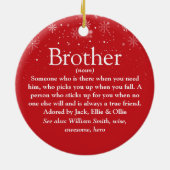 Prettig Kerstmis Beste Broer Ooit Definitie Keramisch Ornament (Achterkant)