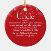 Prettig Kerstmis Beste Oom Ter Wereld Definitie Keramisch Ornament (Achterkant)