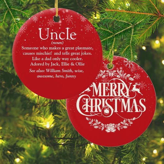 Prettig Kerstmis Beste Oom Ter Wereld Definitie Keramisch Ornament