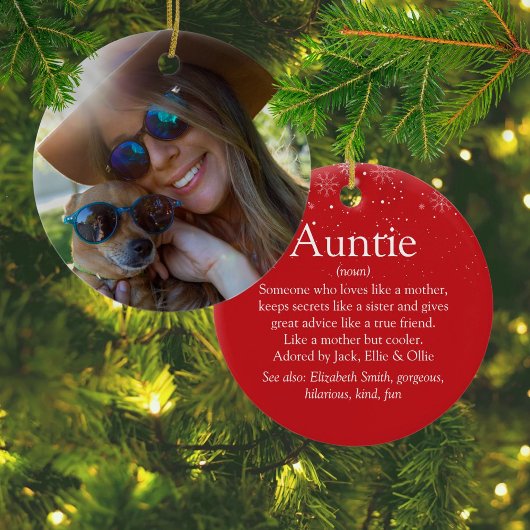 Prettig Kerstmis Beste Tante Tante Definitie Foto Keramisch Ornament