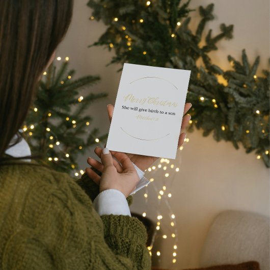Prettig Kerstmis Bijbelvers Mini Kaart – Matt. 1:2