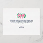 Prettig Kerstmis Blauw Rood Elegante Botanische Folie Feestdagenkaart (Achterkant)