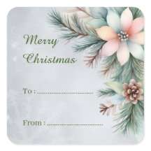Prettig Kerstmis bloemige groene gift