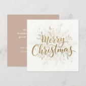Prettig Kerstmis Boho Script Feestdagenkaart (Voorkant / Achterkant)