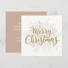 Prettig Kerstmis Boho Script Feestdagenkaart