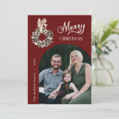 Prettig Kerstmis Boog Foto Kerstkaart (Staand voorkant)