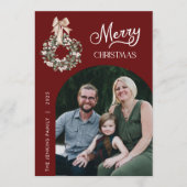 Prettig Kerstmis Boog Foto Kerstkaart (Voorkant)