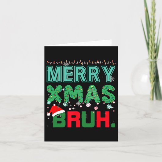 Prettig Kerstmis Broer Grappige Meme Kerstmis Uitd Kaart (Voorkant)