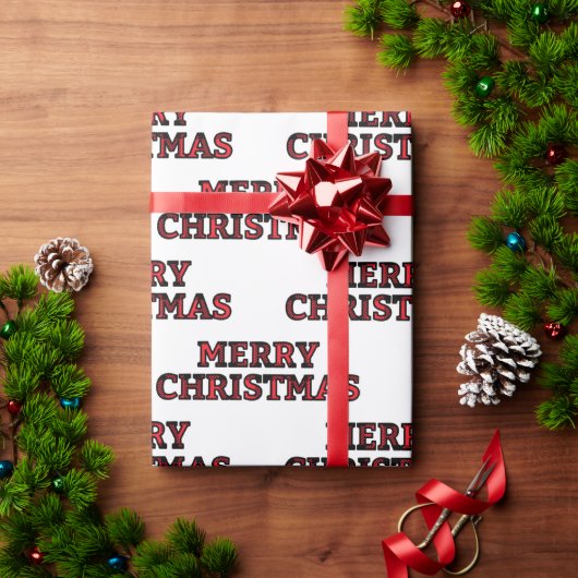 Prettig Kerstmis Buffalo Check Typografie Cadeaupapier (Feestdagen Geschenken)