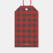 Prettig Kerstmis Buffalo Plaid Kerstfeest Cadeaulabel (Achterkant)