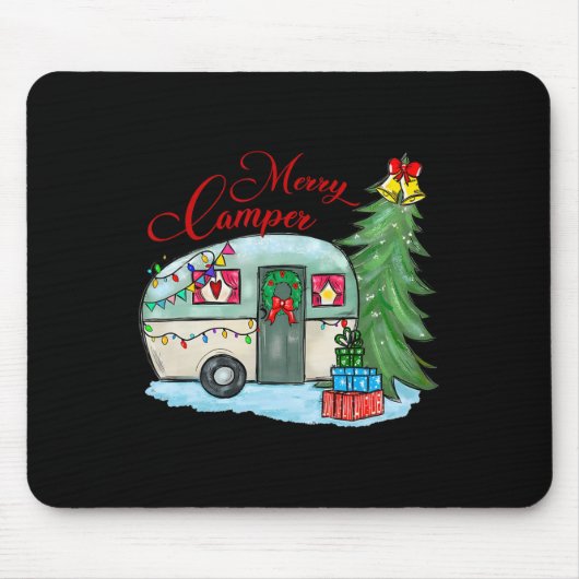 Prettig Kerstmis Camper Kerstman Camper Camping Vr Muismat (Voorkant)