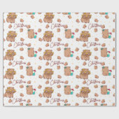 Prettig Kerstmis Capybara  Cadeaupapier (Vlak)