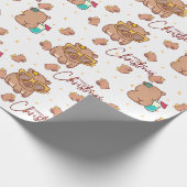 Prettig Kerstmis Capybara Cadeaupapier (Hoek)