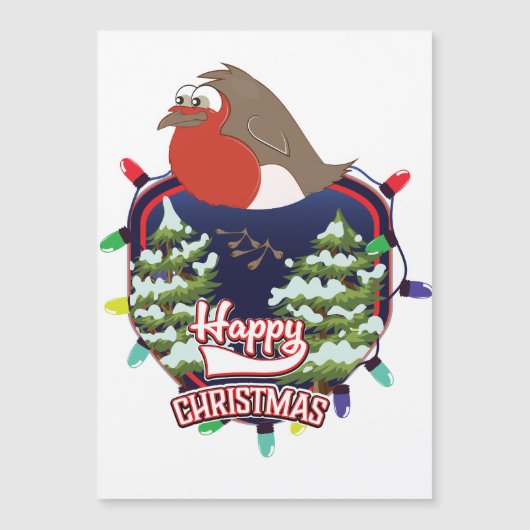 Prettig kerstmis cartoon Robin logo (Voorkant)