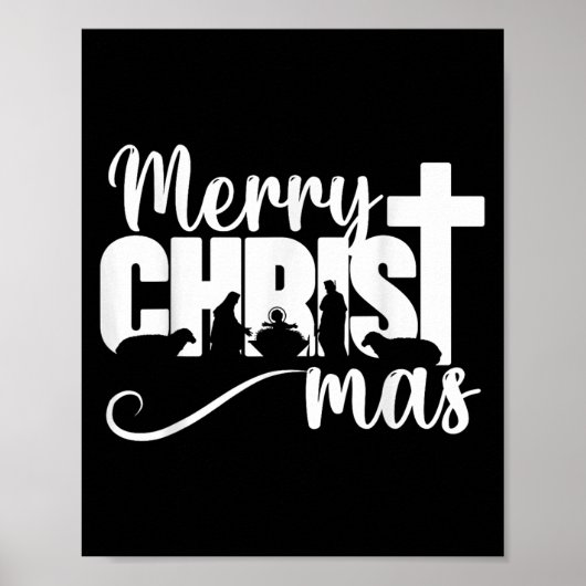 Prettig Kerstmis Christelijk Kerstmis Jezus Kerstm Poster (Voorkant)