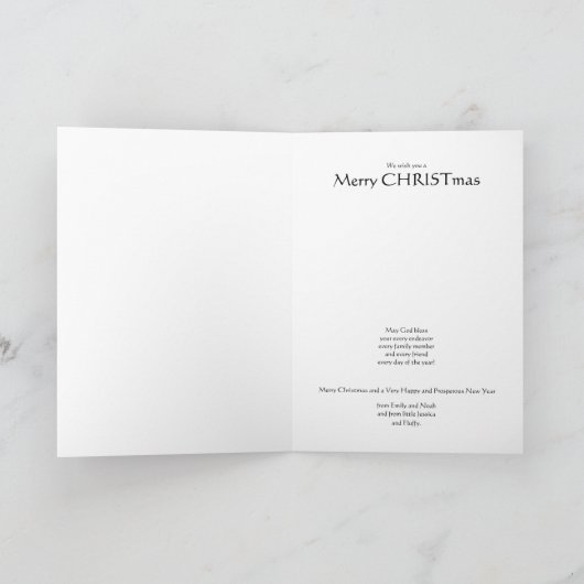 Prettig Kerstmis christelijke Calligrafie geloof C Feestdagen Kaart (Binnen)