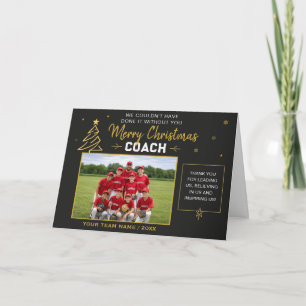 Prettig Kerstmis Coach Persoonlijke Teamfoto Feestdagen Kaart