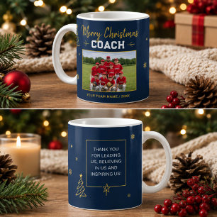 Prettig Kerstmis Coach Persoonlijke Teamfoto Koffiemok