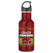 Prettig Kerstmis Coach Teamfoto Waterfles (Voorkant)