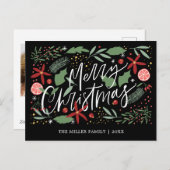 Prettig Kerstmis Cute Doodle Vakantie Feestdagenkaart (Voorkant / Achterkant)