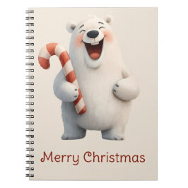 Prettig Kerstmis Cute Ijsbeer Design Notitieboek