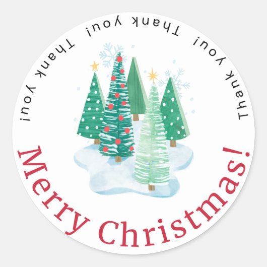Prettig Kerstmis Dank Je Sticker (Voorkant)
