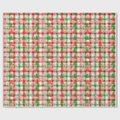 Prettig Kerstmis decoratieve geruite tartan  Cadeaupapier (Vlak)