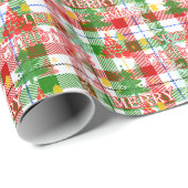 Prettig Kerstmis decoratieve geruite tartan  Cadeaupapier (Rol Hoek)
