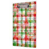 Prettig Kerstmis decoratieve geruite tartan Klembord (Links)