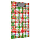 Prettig Kerstmis decoratieve geruite tartan Klembord (Rechts)