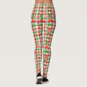 Prettig Kerstmis decoratieve geruite tartan Leggings (Achterkant)