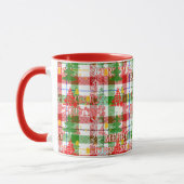 Prettig Kerstmis decoratieve geruite tartan Mok (Links)