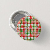Prettig Kerstmis decoratieve geruite tartan  Ronde Button 3,2 Cm (Voorkant /achterkant)