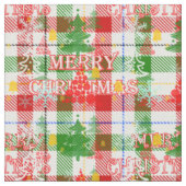 Prettig Kerstmis decoratieve geruite tartan Stof (Close Up)
