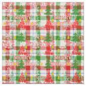 Prettig Kerstmis decoratieve geruite tartan Stof (Swatch)